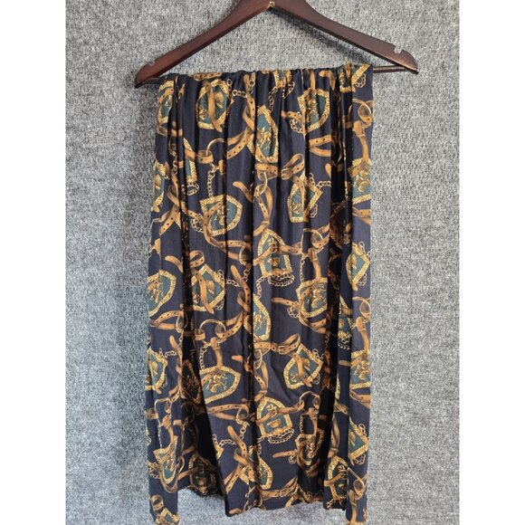 VTG Intriguing Threads Equestrian Themed Lined Maxi Skirt 90’s Women’s Size 10 - Picture 1 of 7